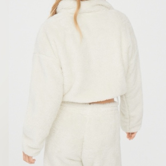 Aerie OFFLINE Fluffy Sherpa Cropped Full Zip Sweatshirt - Picture 2 of 8